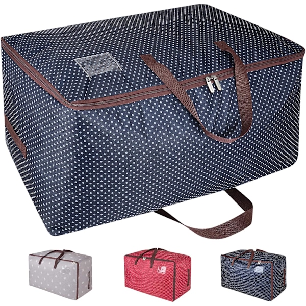 100L Tøjposer, Tyk Oversized Organizer Opbevaringspose, Rejsetaske (Blå)