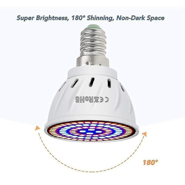 80 LED Full Spectrum Plantelys 220v Kompatibel Med Innendørsplanter, GU10 80LED