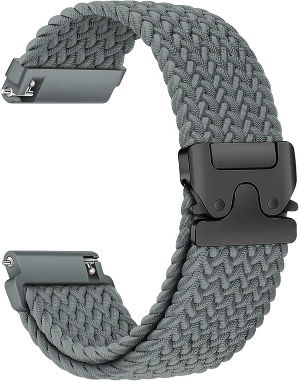 18 mm flettet nylon urrem til Garmin Venu 3S/2S, Vivoactive 4S, Forerunner 265S/255S, Quick Release rem