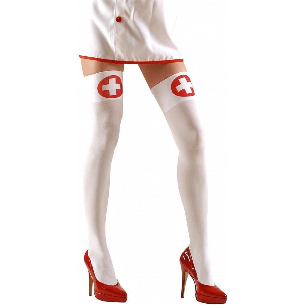 Thigh Highs Nurse Accessory seksikkäille alusvaatteille, sukkahousuille Fancy mekko naisten tytöille white M-L