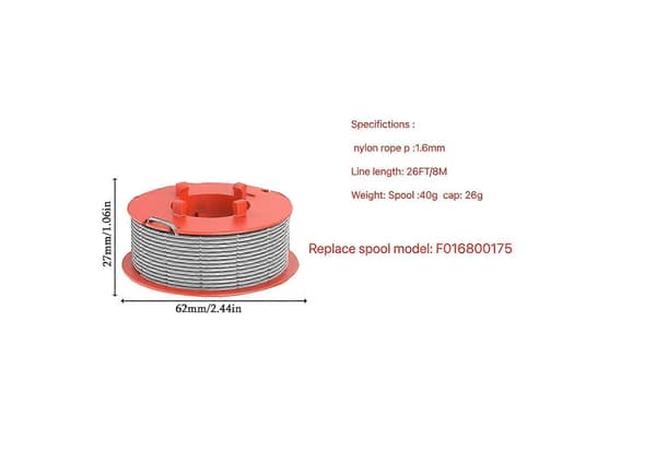 3 stk. F016800175 Spole til gressklipper for Bosch ART 30/ART 23 COMBITRIM gresstrimmerspole
