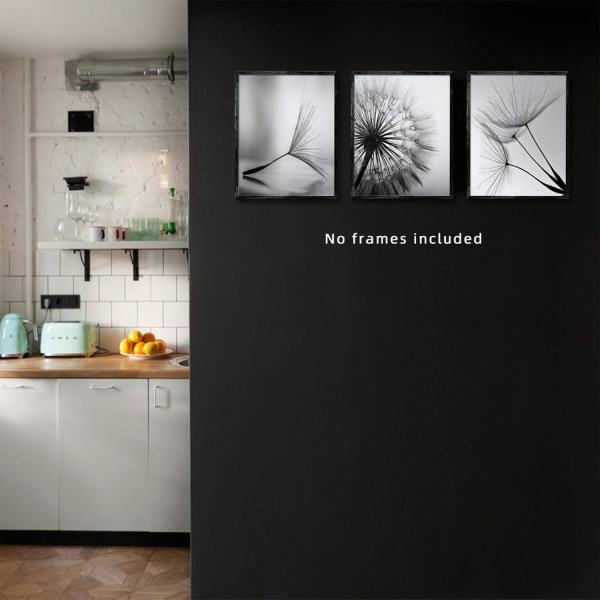 Mustavalkoiset seinätaidevedokset julisteet minimalistinen sisustus, 8x8" kanvasvedokset kehystämättömät 3 kappaleen set , esteettiset kasvijulisteet olohuoneeseen