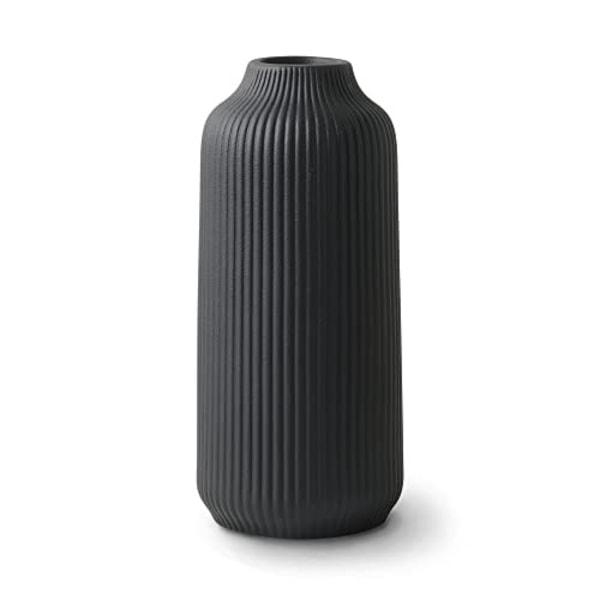 Keramisk Vase i Nordisk Stil, Dekorativ Vase for Boho Innredning, Matt Vase Black-2