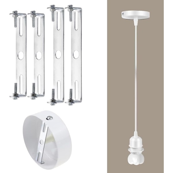 4-pack taklampa, takrosett, universell silver ljuskrona hållare med skruvar och muttrar, kolstål takbas