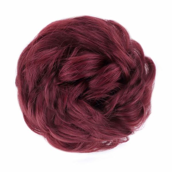 1 st Messy Hair Bun Hair Scrunchies Extension Curly Wavy Messy Syntetisk Chignon för kvinnor Updo Hairpiece Bug#