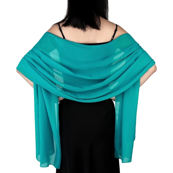 Ladiery Chiffong Sjal och Wraps för Kvällsklänningar, Mjuk Scarf dark green