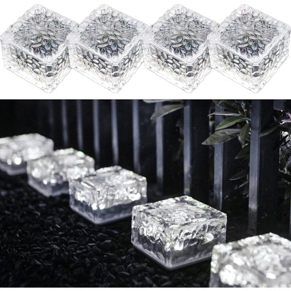 Solcelled LED Frosted Glas Havebelysning til Udendørs Landskabsbelysning og Terrasse - 4 Pak