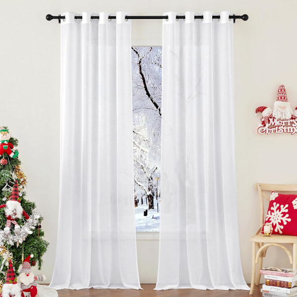 Gardiner, Vardagsrumsgardin Vita Transparenta Gardiner 2-Set Transparent white 54*114
