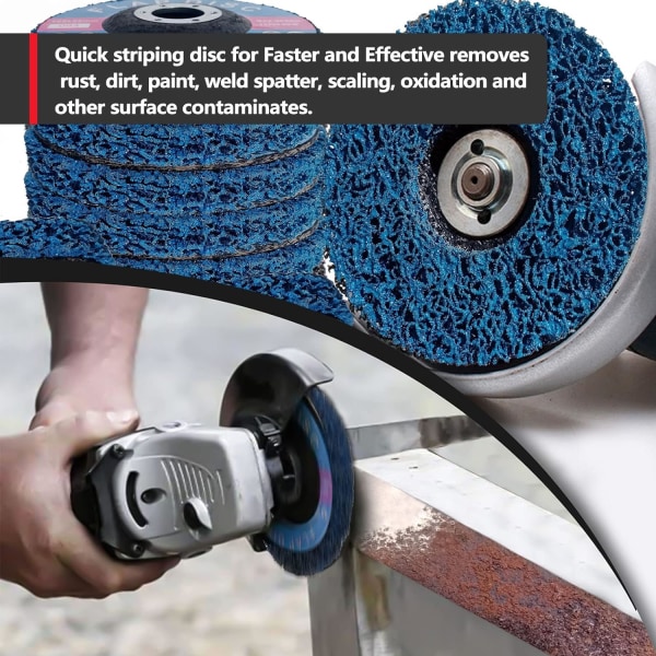 Rengøringsskiver 125 x 22 mm, slibeskive afgratningsskive til malingsoverfladebehandling slibeskive til vinkelsliber - Pakke med 5 lilla