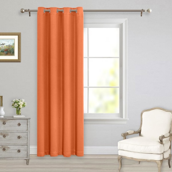 Orange mørklægningsgardin til soveværelse, enkeltpanelgardiner til stue 84 tommer lange gardiner Grommetgardin, 1 gardinpanel