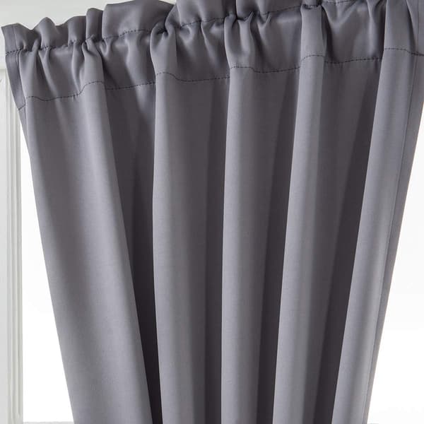 Franske Dørgardiner Ren Farve Franske Dørgardinpanel Mørklægningsgardiner til Stue Soveværelse Spisestue, 2 Paneler, 64*183cm Dark gray