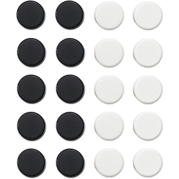 Kjøleskapsmagnet, 20-pakning kjøleskapsmagneter, sterk magnet whiteboard, skapmagneter, kontormagneter White+Black 20PC-3CM