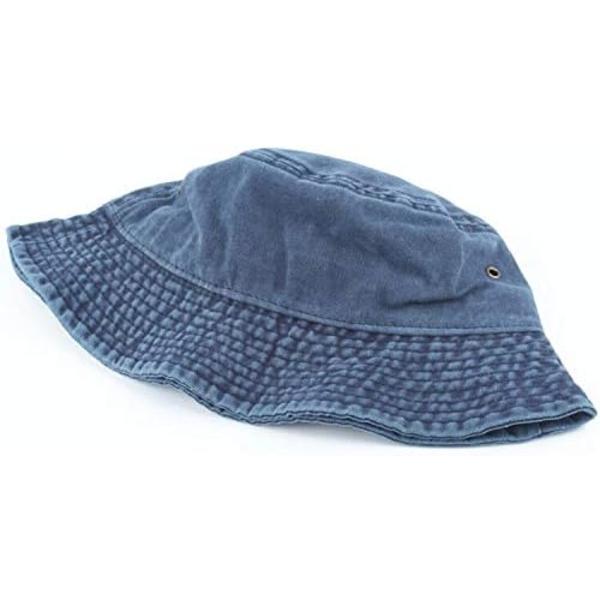 Vintage-tyylinen puuvillainen ämpärihattu, pestu, ulkoiluun, kalastukseen, aurinkohattu Navy