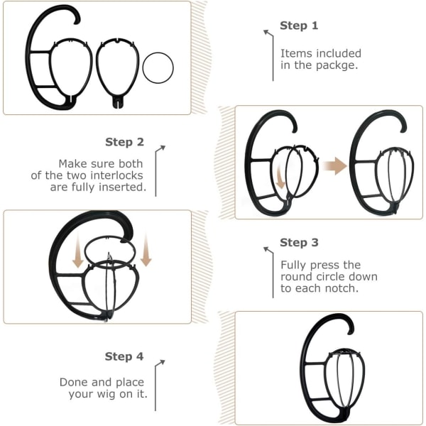 Hängande perukstativ, perukhängare, perukhållare för peruker, 2-pack