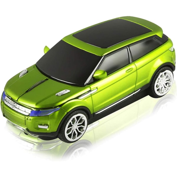 2,4 GHz:n langaton autohiiri Cool Sport SUV -auton muotoinen optinen hiiri 1600DPI Office Kannettavat langattomat matkahiiri USB vastaanottimella Green