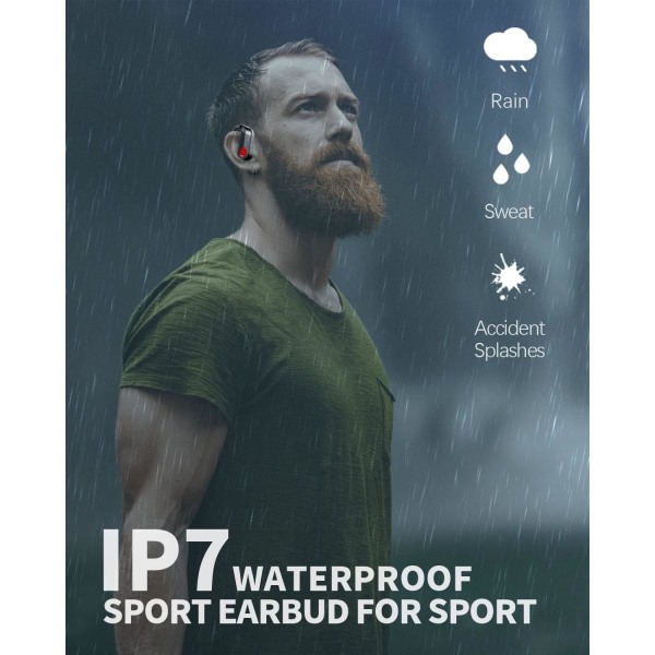 Trådløse ørepropper Bluetooth 5.3 Hodetelefoner Sport, In-Ear Bluetooth-ørepropper med dobbel LED-skjerm Trådløse hodetelefoner for trening