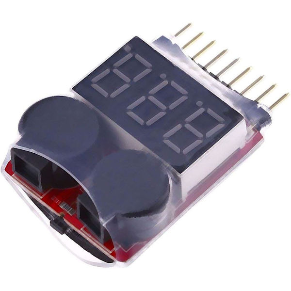 RC 1-8s Lipo Batteritest Monitor Buzzer Lågspänningslarm Spänningskontroll med LED-indikator för Lipo Life LiMn Li-ION Batteri (2PCS)