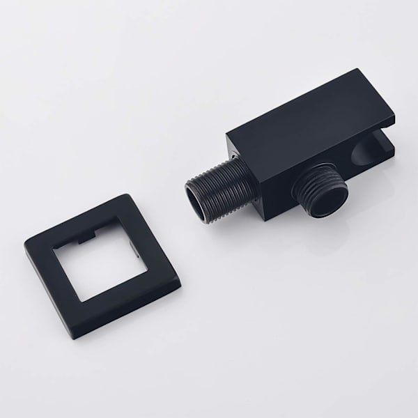 Slangeforbindelse med bruserholder, messing firkant Black