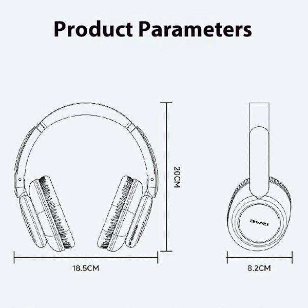 AWEI A996Pro Vikbar Bluetooth Over-Ear Hörlur ANC Brusreducerande Headset