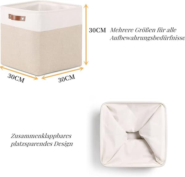 Tygförvaringskuber set om 4, förvaringskorg för sovrum Gray 28*28*28cm