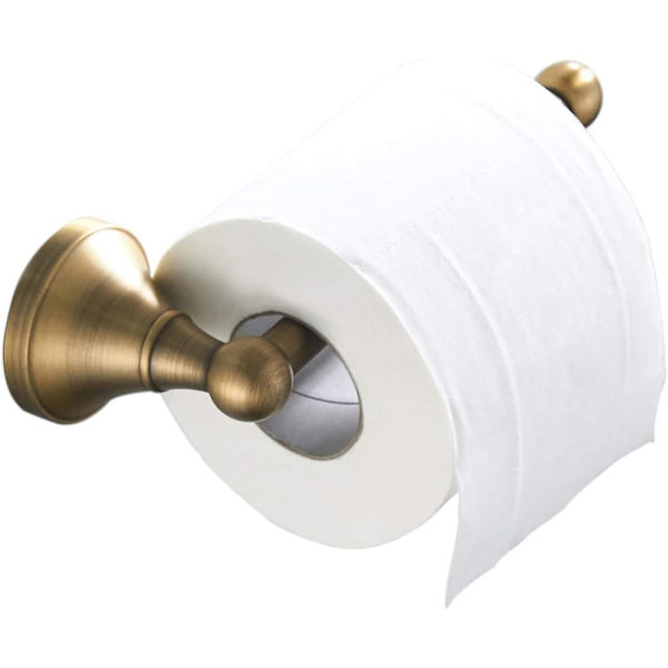 Toiletpapirholder Uden Dæksel Antik Messing Badeværelse Papirvæv Stang Væghængt, 20 cm / 7.87 tommer, Børstet Bronze
