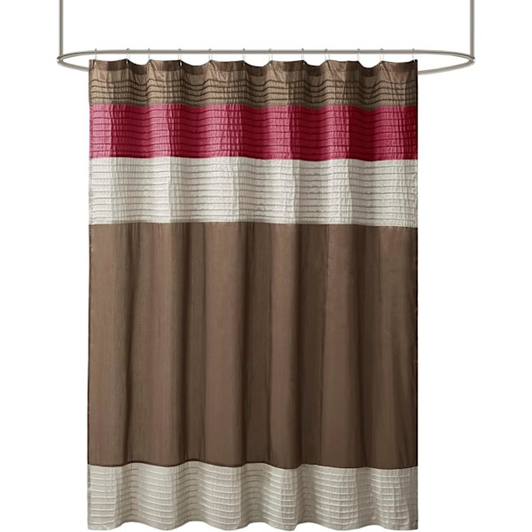 Bruseforhæng Faux Silke Pieced Stribet Moderne Mikrofiber Badeforhæng, 180CM*180CM style 8