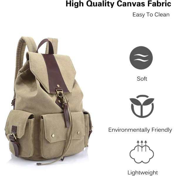 Unisex skolväska utomhus vandringsryggsäck canvas väska college bok väska tonåring resefält pack stor ryggsäck slitstark infanteriryggsäck Black