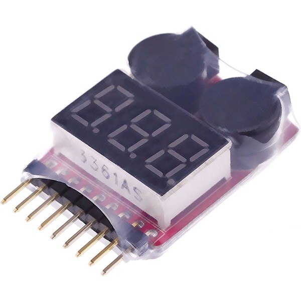 RC 1-8s Lipo Batteritest Monitor Buzzer Lågspänningslarm Spänningskontroll med LED-indikator för Lipo Life LiMn Li-ION Batteri (2PCS)