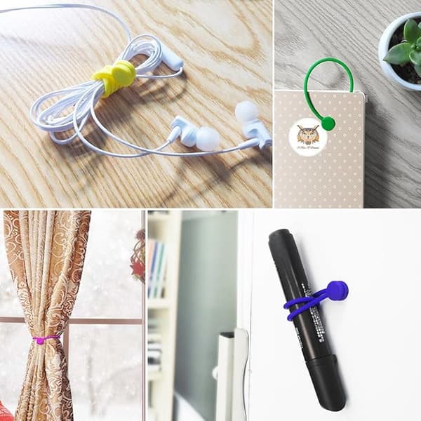 Genanvendelige magnetiske kabelbindere, 10 farver kabelbindere