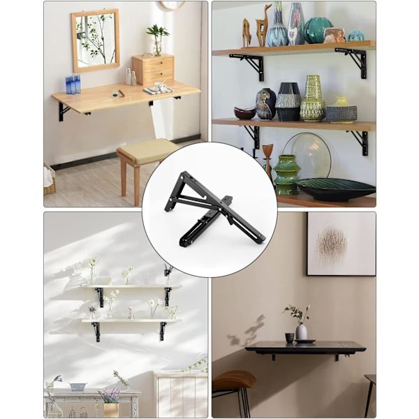 Folding Bracket 400mm, 2 stk Foldable Console Bracket, Folding Shelving Brackets Load, Retractable Folding Console Bracket, Shelf Bracket