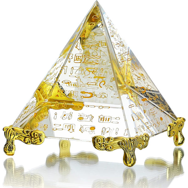 Kristallpyramid Prisma Pappersvikt Positiv Energi Ornament Glas