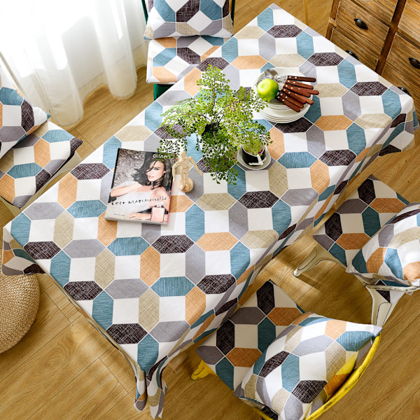 Tygduk, enkel, rektangulär duk med diamantmönster Multicolor 135*260CM