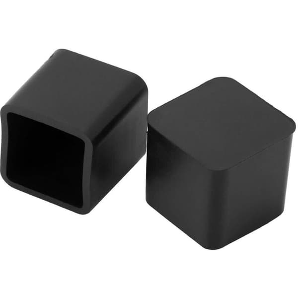 4 stk. firkantede gummitupper for stoler, bord, møbelben (40 mm svart)