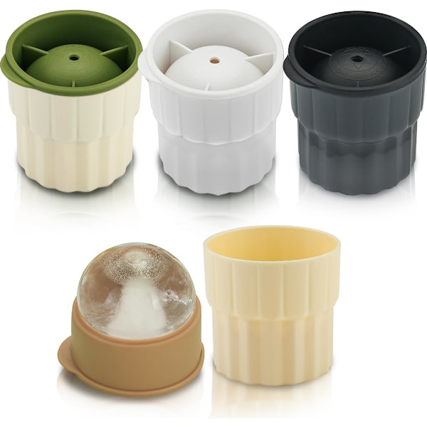Isbollsformar 4-pack, Isbitsform för att göra stora isbollar 6cm, Lätt att fylla med vatten, mjölk, frukt, choklad, Lätt att lossa