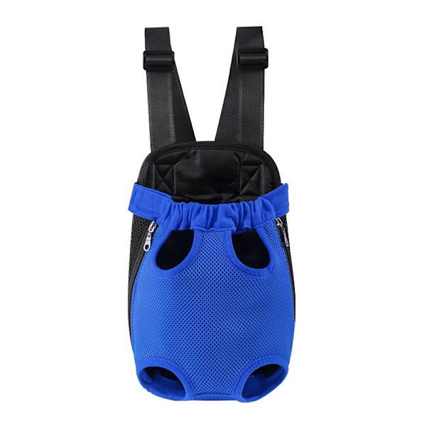 Husdjursbröstväska utomhus mesh dubbel axel fyra ben ryggsäck Blue M