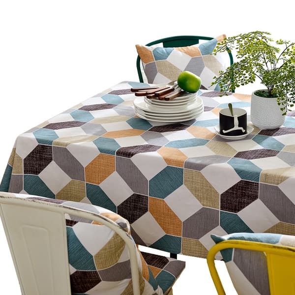 Stofdug, enkel, rektangulær dug med diamantmønster Multicolor 135*135CM