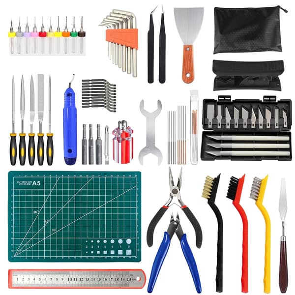 3D Printer Værktøjssæt, 75 PCS 3D Printer Tilbehør med Dyse Rensesæt, Afgratningsværktøjer, osv.
