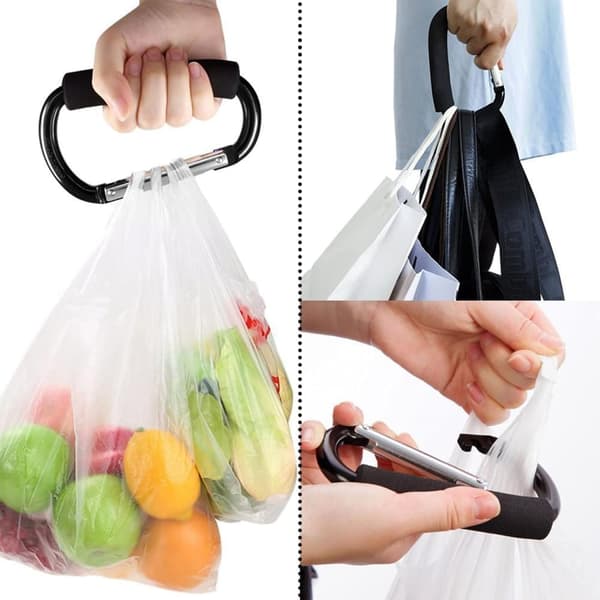 2-pack Stora Buggy Clips Låsande Karbinhakar Kraftiga Aluminiumkarbinhakar Supertålig Låskarbinhake