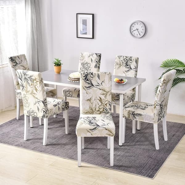 Stolsöverdrag Set om 4 Stretch Moderna Stolsöverdrag för Matrum Köks Bröllop Fest Tvättsbart Stolskydd