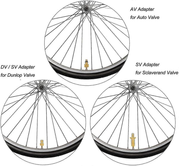 Pumpeventiladaptere Cykelventil Cykelventilforbindelser Cykeltransformatoradapter Pumpefitting Sv Av Dv Bolde Nålbold