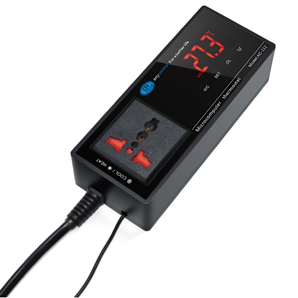 Digital LED Uppvärmnings- och Kyltemperaturregulator, Reptiltermostat för Orm, Ödla, Sköldpadda, Vivarium, 220V/16A