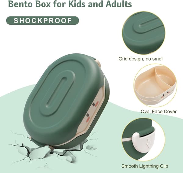 Bento Lunch Box, läckagesäker, bärbar, mikrovågsugnssäker