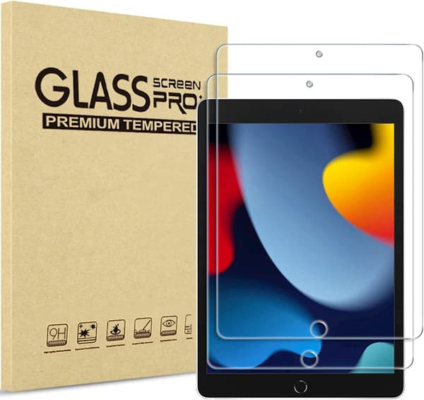 2-paknings skjermbeskytter for iPad 9., 8. og 7. generasjon 10,2 tommer