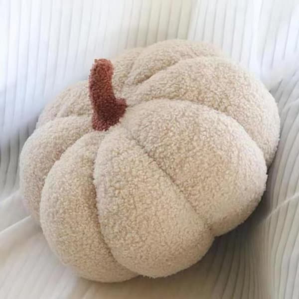 Pumakudde, 3D pumpa prydnadskudde, höst fyllda dekorativa kuddar för jul Halloween sovrum, 20 cm