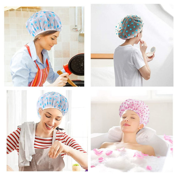 Dusjhetter, Gjenbrukbare Dusjhetter Elastisk Bånd Badehårhette for Kvinner Damer Spa Salong