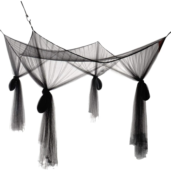 Himmel av polyester, vacker sänghimmel, stort myggnät Black