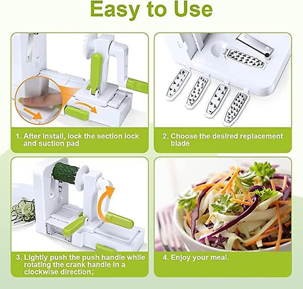 Grönsaksspiralizer 5 Blad Grönsaksspiralizer Spaghetti Spiral Mandolin Grönsaksskärare