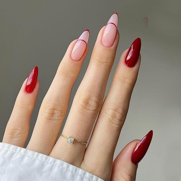 Almond Press on Nails Medium Fake Nails, Acrylic False Nails Artificial Glossy Nails Full Cover Nail Decorations