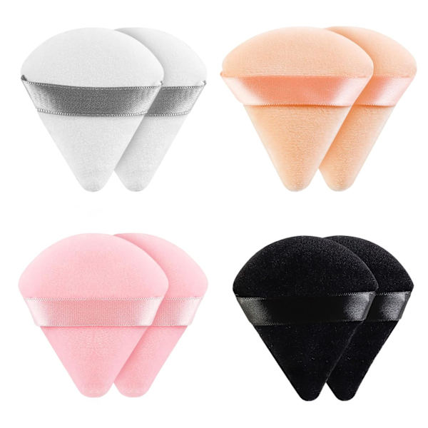 Triangelformad puderpuff, mjuk triangelformad sminkpuff, velour kosmetisk foundationssvamp, skönhetssminkverktyg