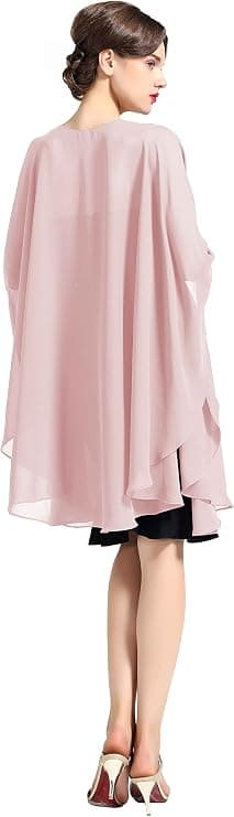 Chiffon Skjerf Stola Bolero Dame Til Aftenkjole Festlig Bryllup deep red